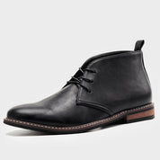 Men's Lace-Up Ankle Boots - Low Heel