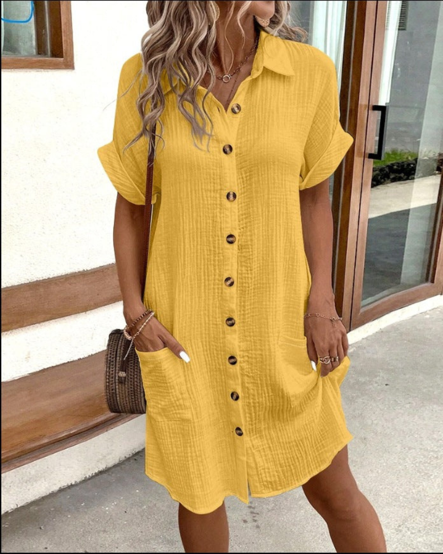 Stylish Button-Down Shirt Dress for Women