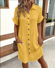 Stylish Button-Down Shirt Dress for Women