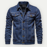 Men's Denim Jacket - Contrast Stitching with Button Pockets