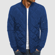 Men's Bomber Quilted Jacket - Zip Front & Sleeve Pockets