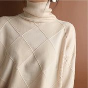 Women’s Jumper - Diamond Knit with Roll Neck