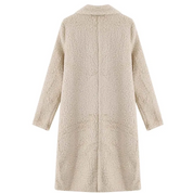 Women's Coat - Fuzzy Texture with Notch Lapel
