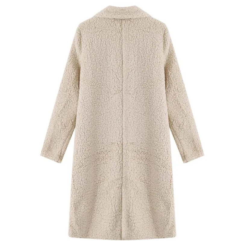 Women's Coat - Fuzzy Texture with Notch Lapel