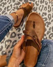 Comfortable and Supportive Open-Toe Sandals with Buckle Design for Women