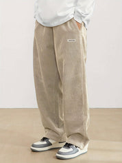 Men's Ribbed Trousers - Wide Leg and Straight Fit