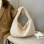 Women's Braided Hobo Shoulder Tote Bag - Elegant Spacious Versatile