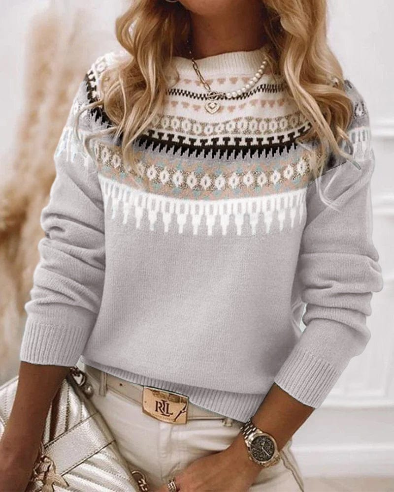 Women's Patterned Winter Jumper - Cosy & Soft-Knit