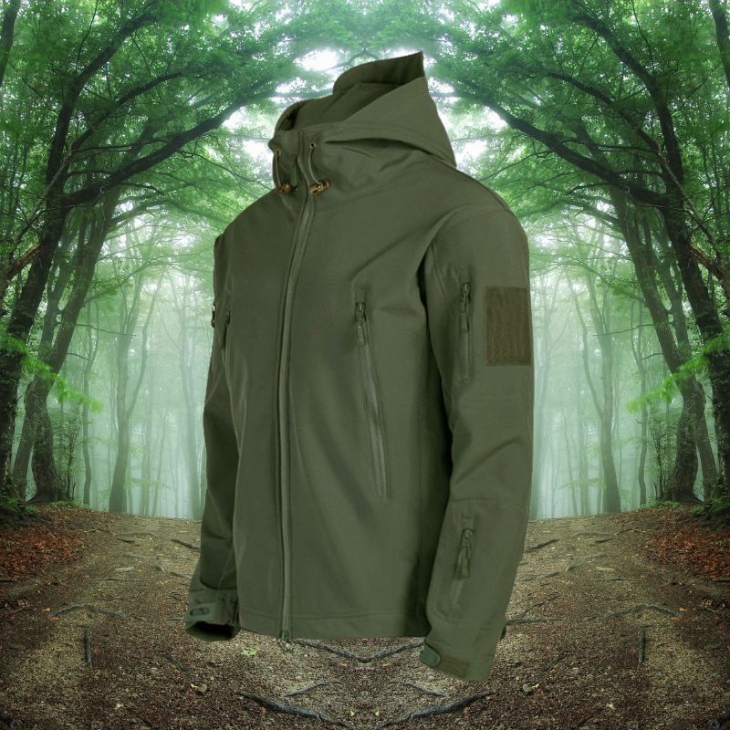 Men's Softshell Winter Jacket - Hooded Full-Zip