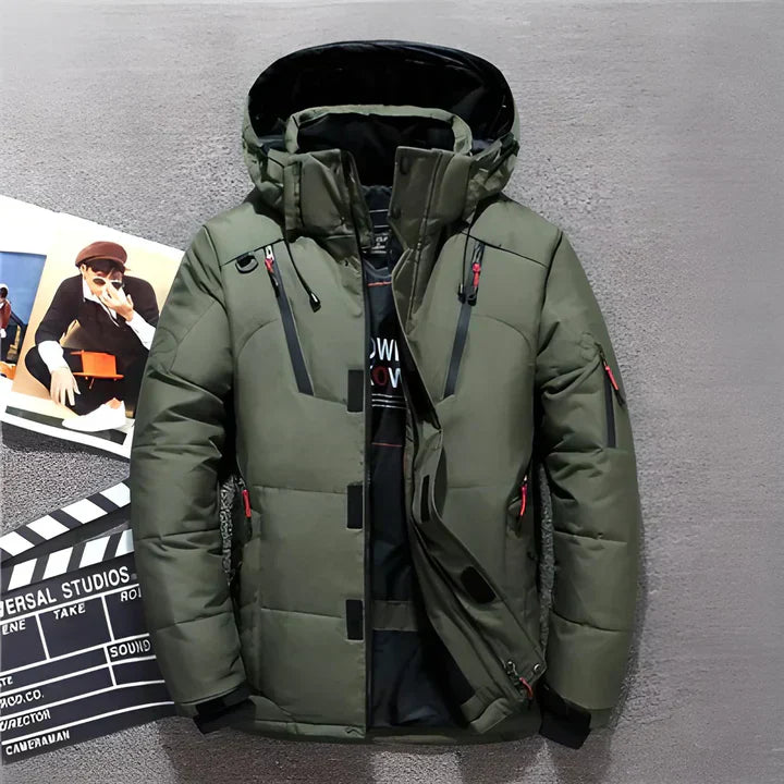 Men’s Puffer Winter Jacket - Hooded Design