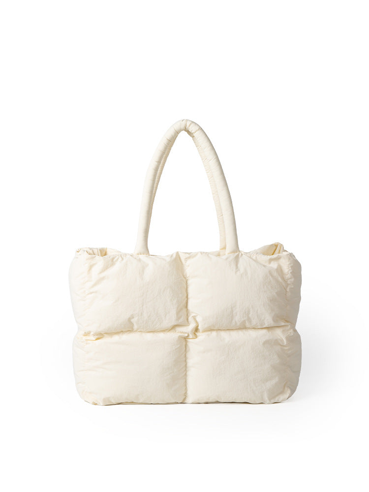 Women's Puffer Shoulder Tote Bag - Modern Lightweight Spacious Versatile