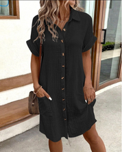 Stylish Button-Down Shirt Dress for Women