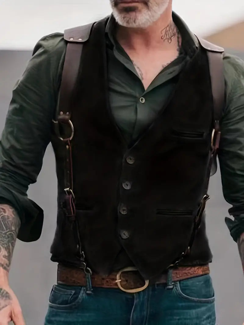 Casual and Vintage-Inspired Reversible Vest for Men