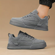 Men's Lace-Up Trainers - Platform Sole with Panel Details
