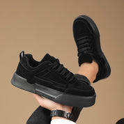 Men's Lace-Up Trainers - Platform Sole with Panel Details