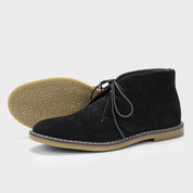 Men's Lace-Up Ankle Boots - Low Heel