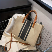 Women's Striped Tote Bag - Versatile Everyday Style