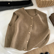 Women's Gilet - Button-Front with Round Neck