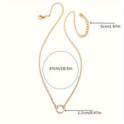 Women's Minimalist Pendant Necklace - Adjustable Chain