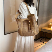 Women's Woven Beach Tote Bag - Versatile Summer Style