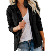 Women's Utility Jacket - Multi-Pocket with Stand Collar