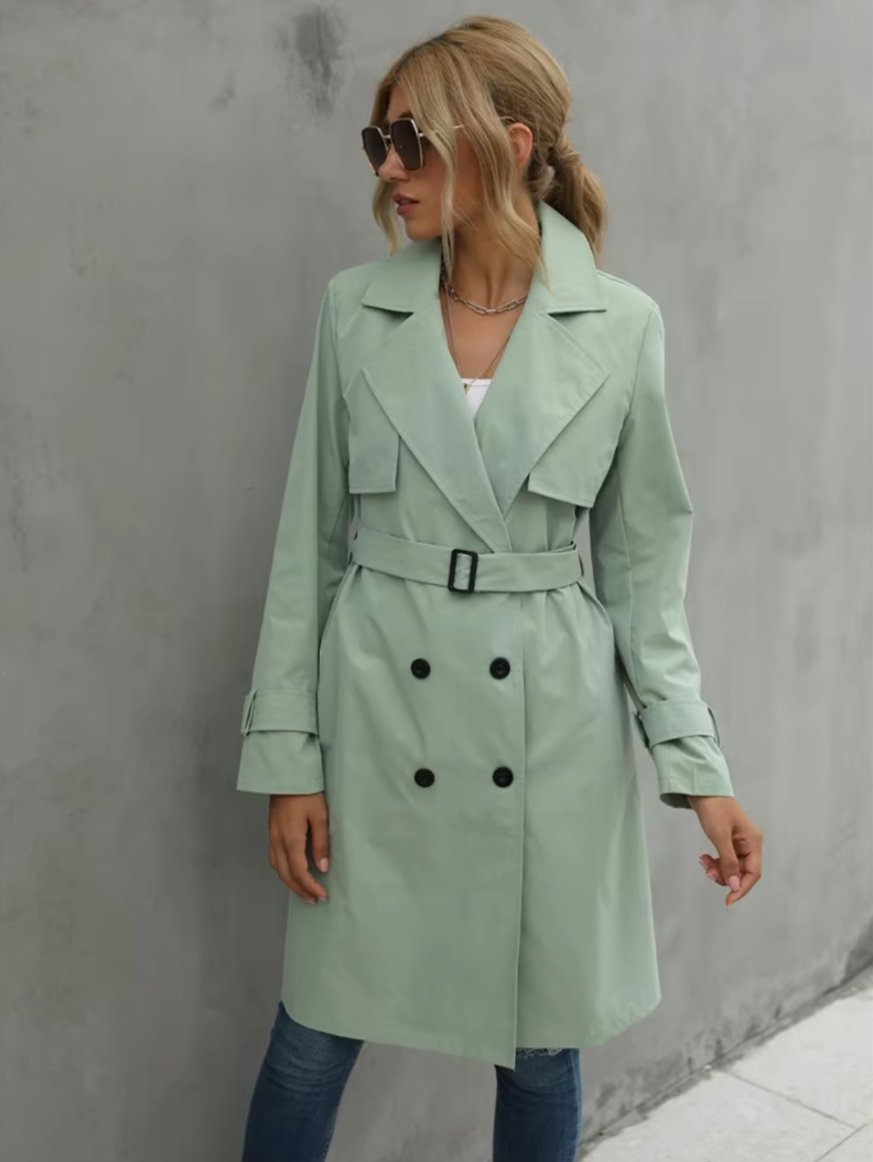 Women's Casual Long Trench Coat - Stylish & Warm