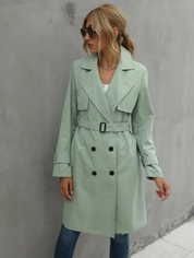 Women's Casual Long Trench Coat - Stylish & Warm
