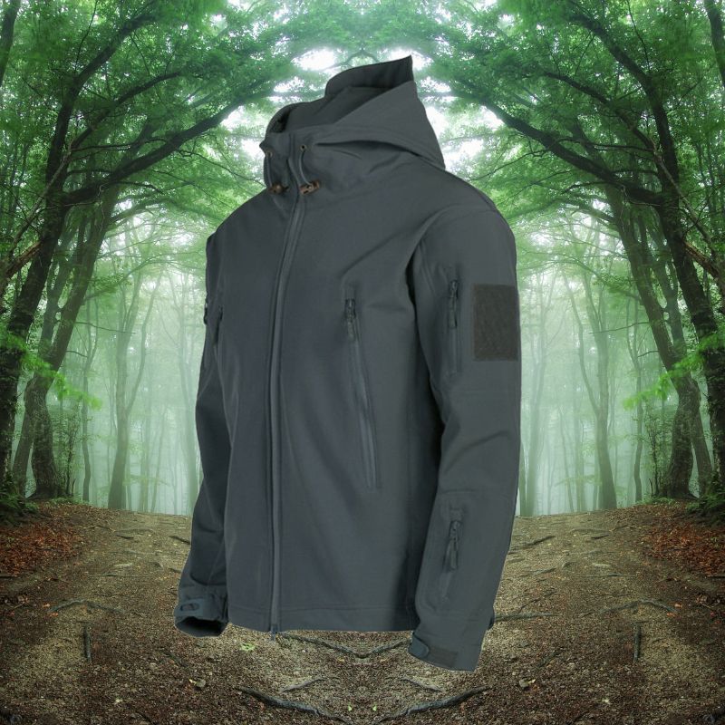 Men's Softshell Winter Jacket - Hooded Full-Zip