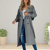 Women's Stylish Long Trench Coat - Comfortable & Warm