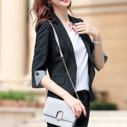 Women's Tailored Blazer - 3/4 Sleeve with Striped Lining