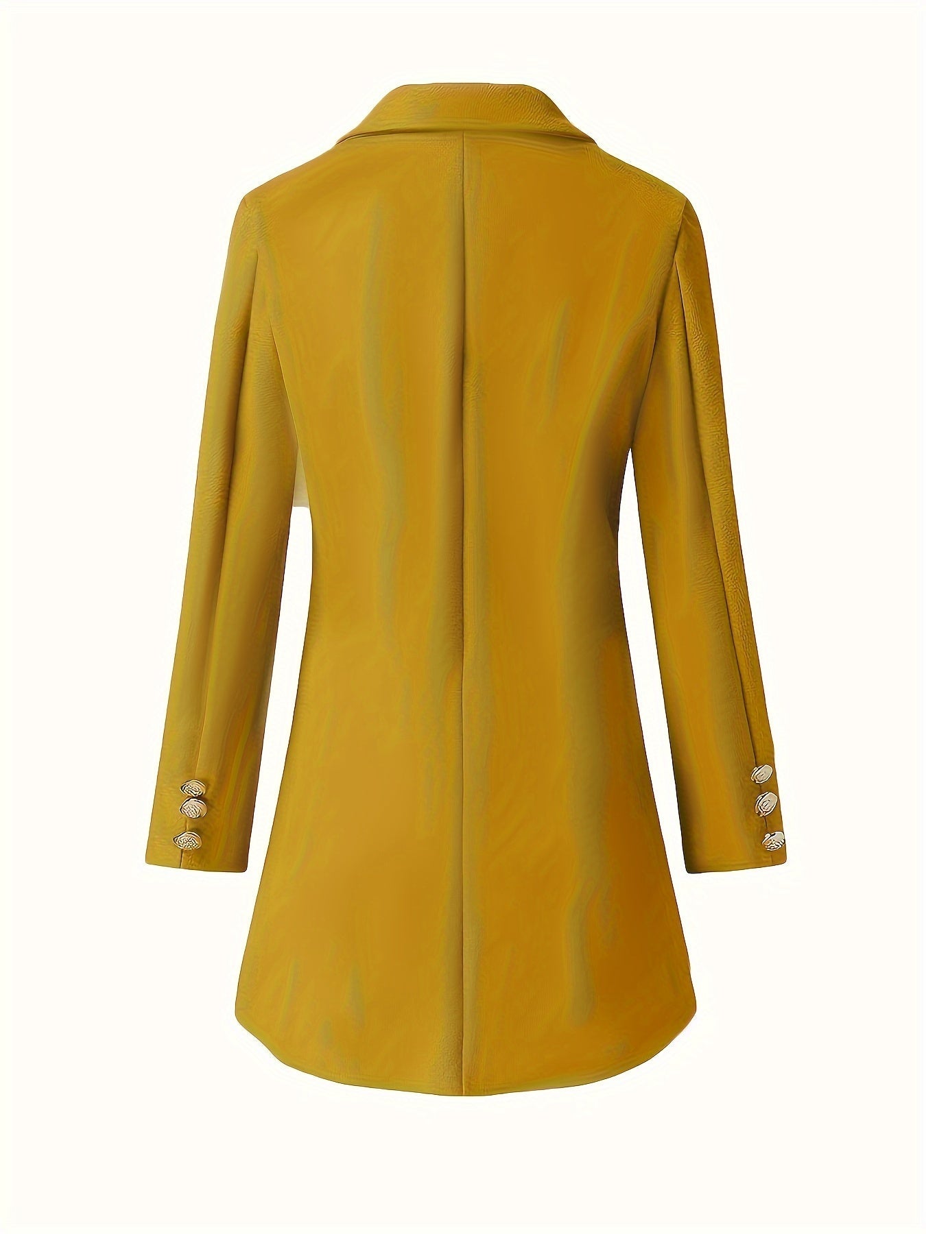 Women's Yellow Double-Breasted Coat - Stylish Autumn Outerwear