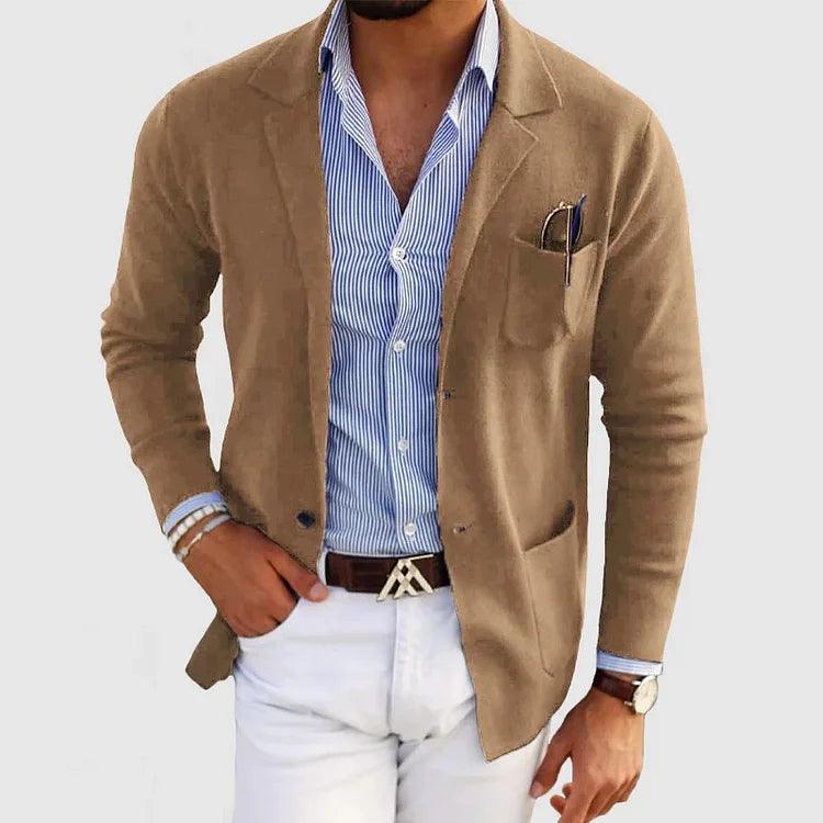 Men's Soft Blazer - Single-Breasted with Notch Lapel