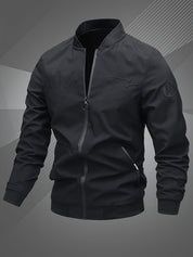 Letter Embroidered Bomber Jacket for Men | Zachary
