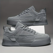 Men's Lace-Up Trainers - Platform Sole with Panel Details