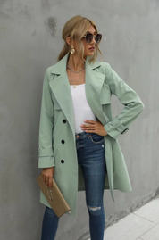 Women's Casual Long Trench Coat - Stylish & Warm