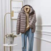 Women's Puffer Jacket - Lightweight and Hooded