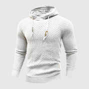 Men's Hoodie - Textured Knit with Drawstring Hood