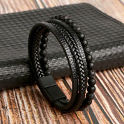 Men's Multi-Strand Bracelet - Braided with Beads
