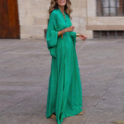 Elegant Long Sleeve V-Neck Dress for Women