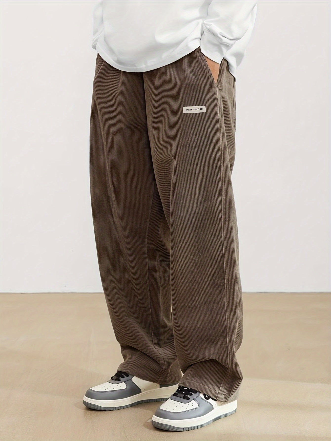 Men's Ribbed Trousers - Wide Leg and Straight Fit