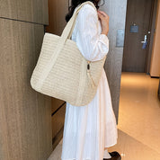 Women's Woven Beach Tote Bag - Versatile Summer Style