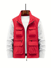 Versatile Multi-Pocket Zip Vest for Men | Sean