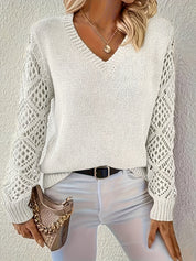 Chic V-Neck Sweater with Cut-Out Detail for Women | Katie