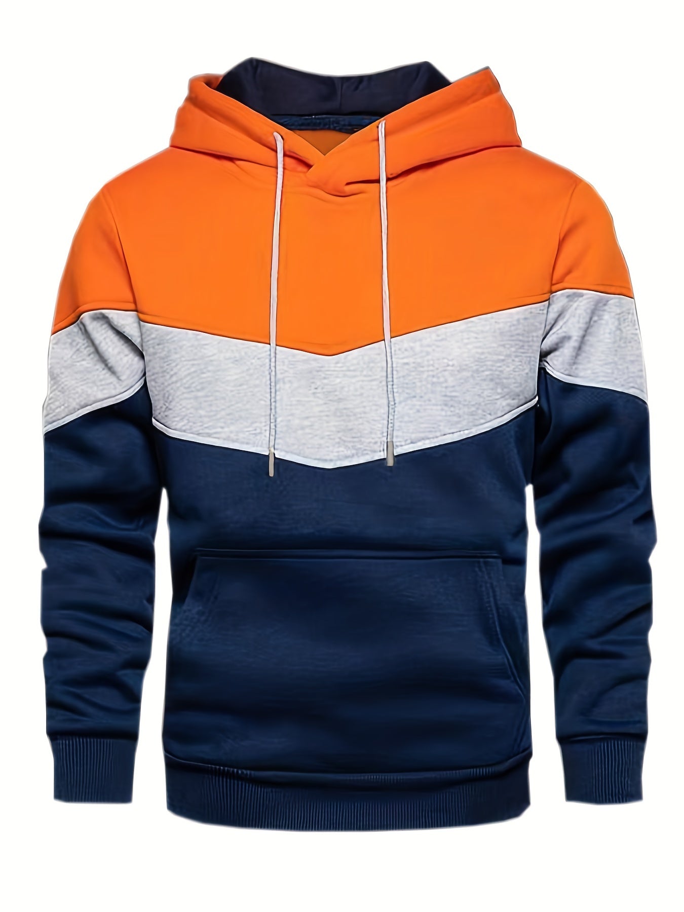 Men's Hoodie - Colour Block with Kangaroo Pocket
