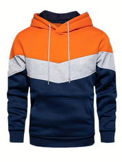 Men's Hoodie - Colour Block with Kangaroo Pocket