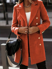 Women's Double-Breasted Winter Coat - Tailored Fit
