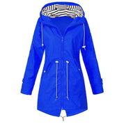 Women's Waterproof Long Jacket - Windproof & Adjustable Waist