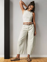 Women's Mid-Rise Wide Leg Jeans - Barrel Cut