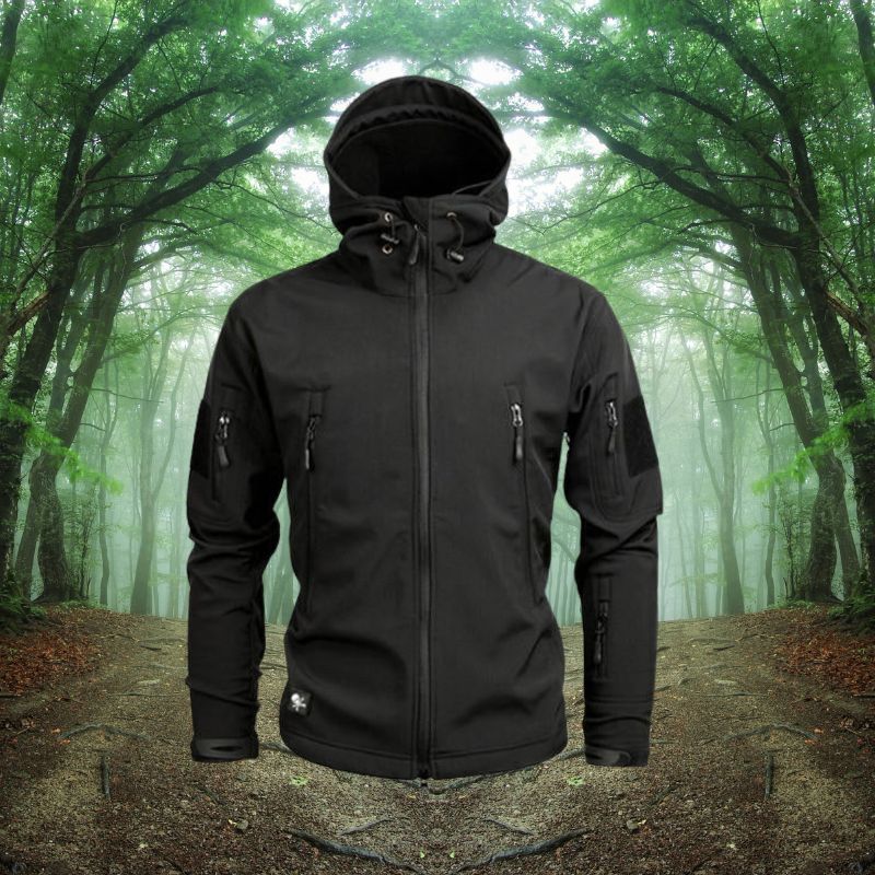 Men's Softshell Winter Jacket - Hooded Full-Zip