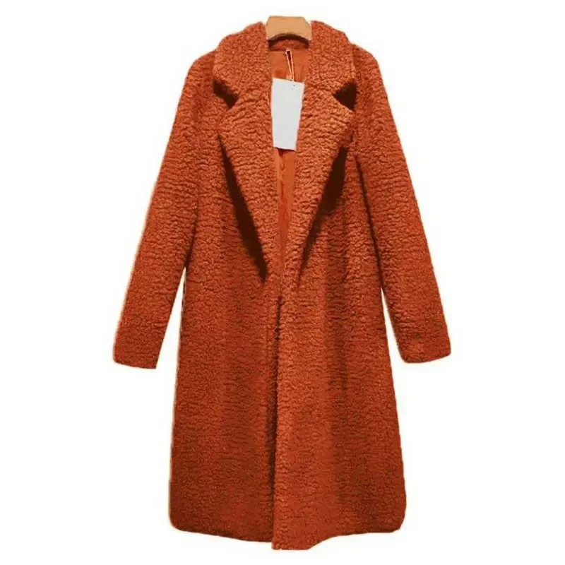Women's Coat - Fuzzy Texture with Notch Lapel